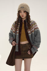 Vintage Turtleneck Knit Cardigan Sweater - COPPING THREADS - MOROMORO